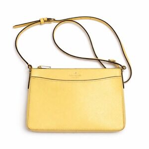 Kate Spade Yellow Saffiano Leather Crossbody Bag Slim Zip Top Purse
